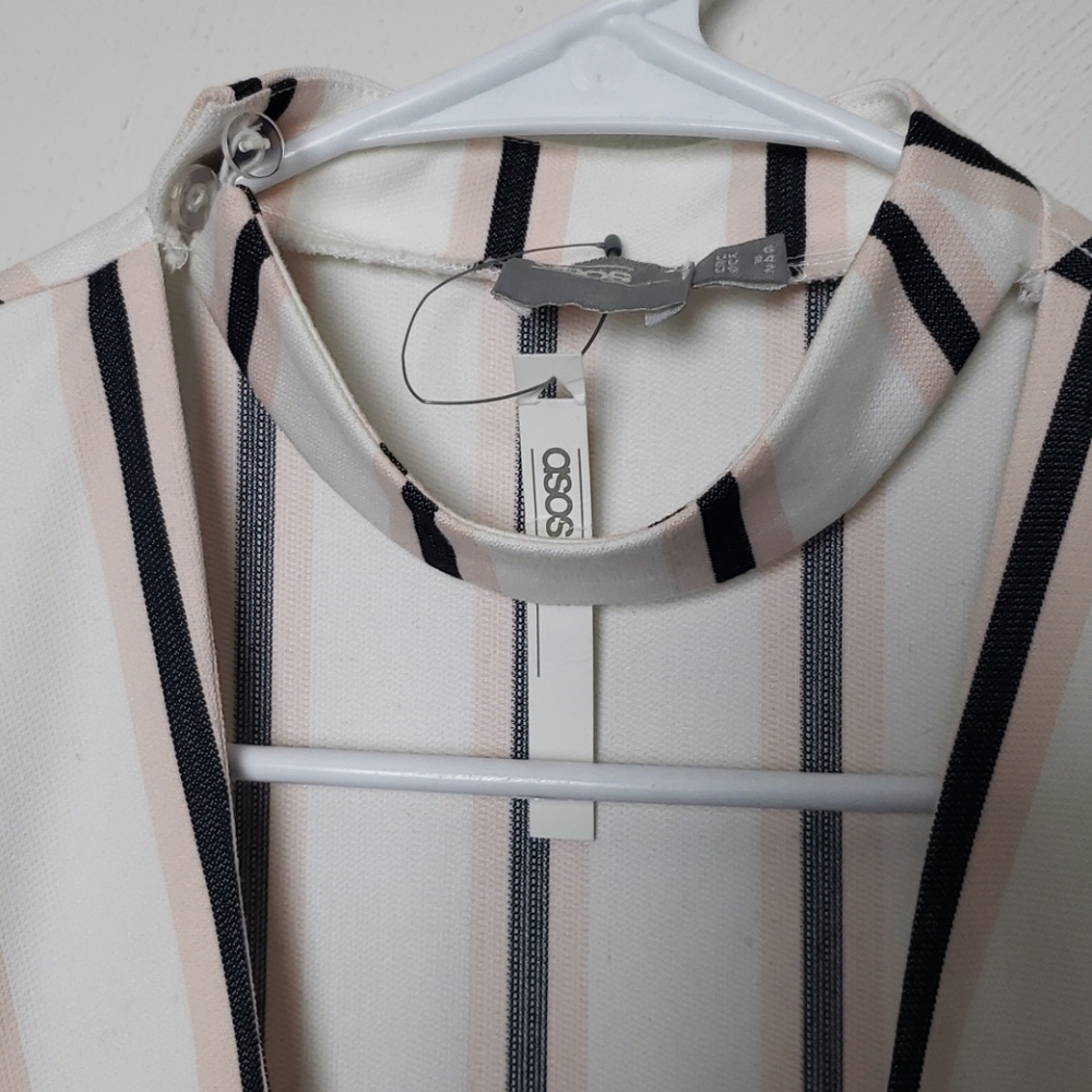 NWT ASOS Striped Wrap Dress Size 2 - Picture 9 of 14